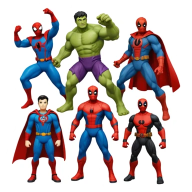 Spiderman,Hulk,Superman,Deadpool,doctor strange sticker