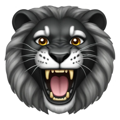 Roaring black lion sticker