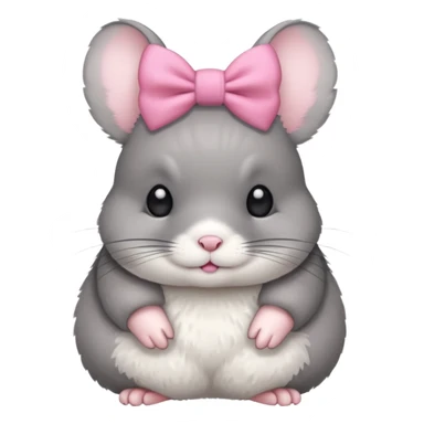 Chinchilla with pink bow sticker