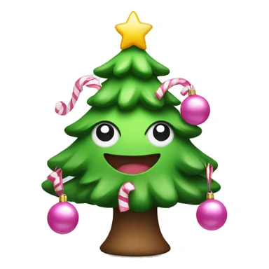 Cute christmas tree with pink decorations sticker