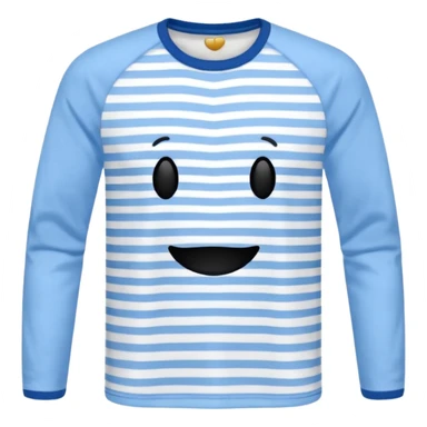 T-Shirt manches longues rayé bleu  sticker