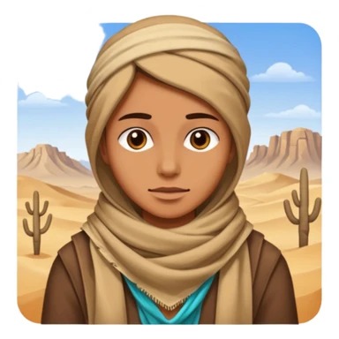 person living in desert just face sticker