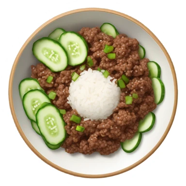 Korean ground beef cucumbers rice bowl sticker