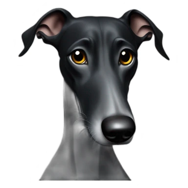 Black galgo with weite snoot sticker