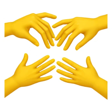 3 yellow hands face down in a circle about to say hurrah sticker