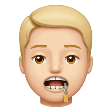 person zipping their mouth closed with a zipper sticker