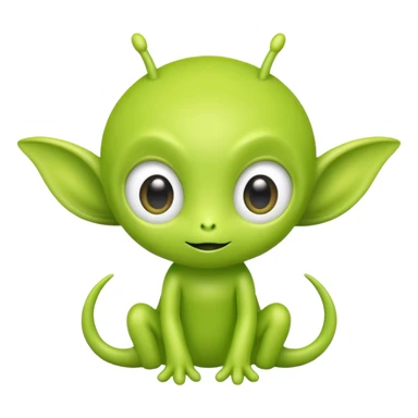 lime green cute kawaii alien sticker