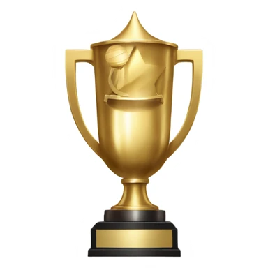 A championship trophy with 'Champion' written on it sticker