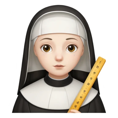 Nun with a ruler sticker