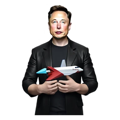 elon musk holding space x twitter and tesla sticker