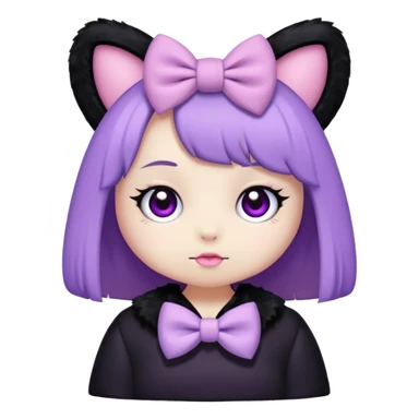 cute, Kuromi, purple, pastel sticker