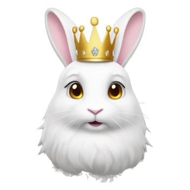 White rabbit with a glitter crown  sticker