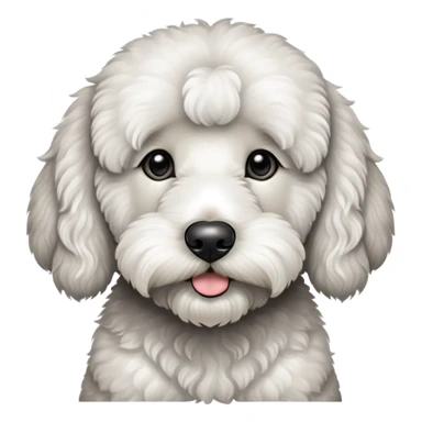 black goldendoodle with white chest, a little bit of white on the nose and white paws sticker