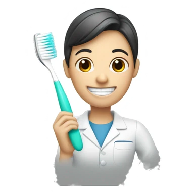 Dental hygienist holding toothbrush  sticker