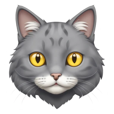 A gray cat with yellow eyes named max he is very cute and has a white spot on his neck he is a boy sticker