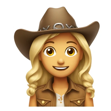smiling girl in cowboy hat sticker