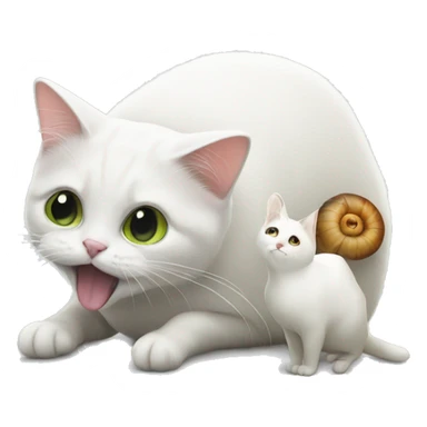 a slug petting a white cat sticker