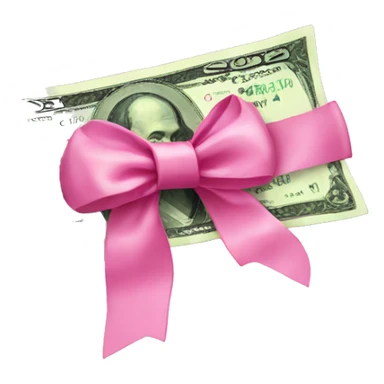 money with pink bow  sticker