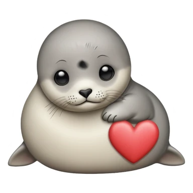 Baby seal blushing heart eyes sticker