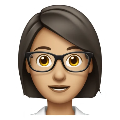 brunette call center woman with glasses sticker