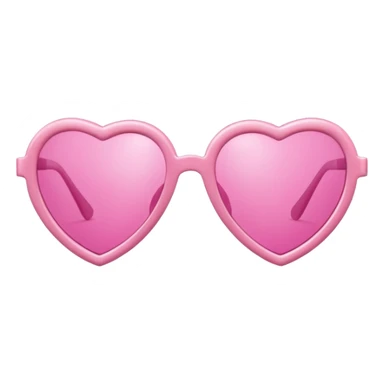  pink pair of pink heart-shaped sunglasses, shiny plastic frame, playful and cute style, soft reflections, isolated on transparent background" sticker
