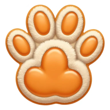 a very light pale pastel orange pawprint sticker