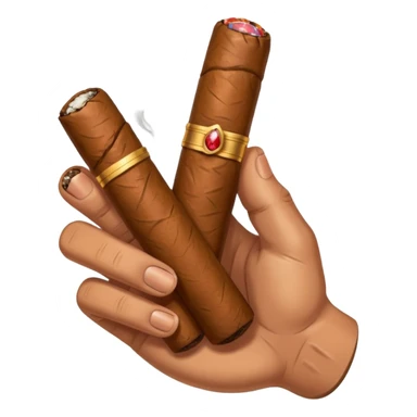 a hand holding a cigar sticker