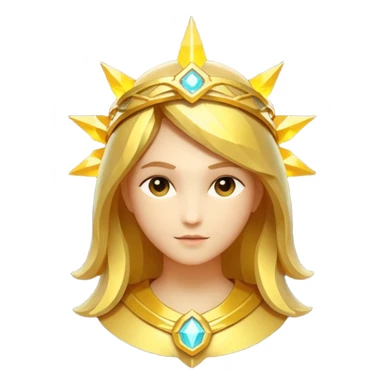 fantasy magic golden halo low poly sticker