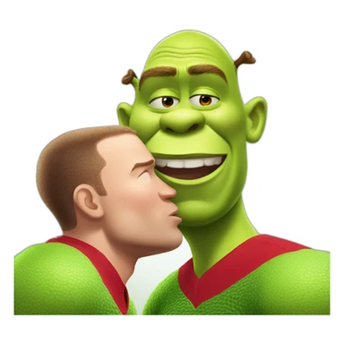 Wayne Rooney kissing shrek sticker