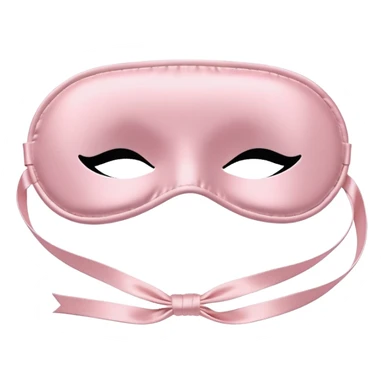 Powder pink satin sleep mask, with ribbon, no eyes sticker