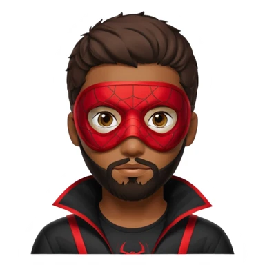 Miles Morales with beard, eye mask, low fade hair cut sticker
