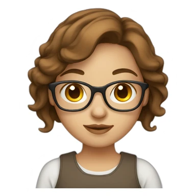 Beautiful programmer girl with brown hair working with MacBook sticker