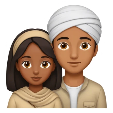 Black girl with Arabic boy besties sticker