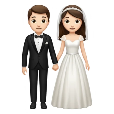 bride and groom in wedding sticker