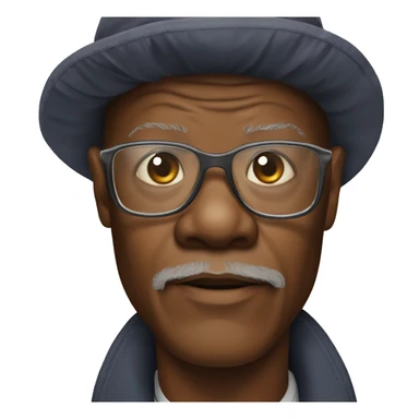 iOS emoji of Samuel L. Jackson with transparent background  sticker