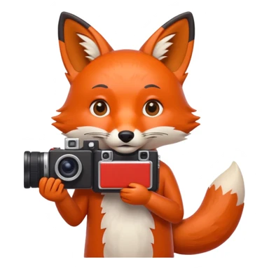 red fox white camera sticker