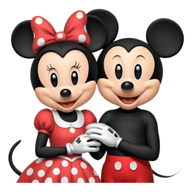 Mickey Mouse and Minnie mouse sticker