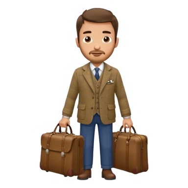 SCOTTISH MAN WITH STUBBLE TRAVELLING WITH SUITCASE AND BAGS sticker