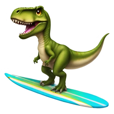 T-rex wearing a tutu on a surfboard  sticker