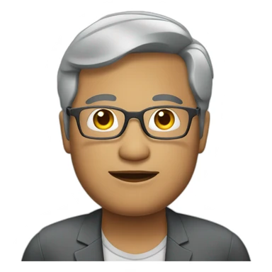 malay fatty face man tv host with glasses greyish hair sticker