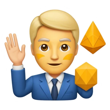 create a founder mode emoji to show how to be a manager, not a human. no a human or robot, more about the idea of a founder in the abstract. 

 sticker