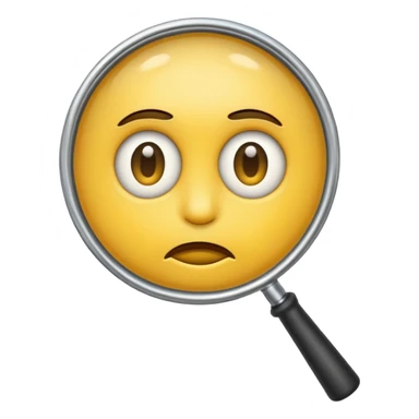 serious emoji with magnifying glass and black background sticker