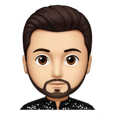 Chris Kirkpatrick from 'N Sync with dark brown hair, black sequin outfit, light skin sticker