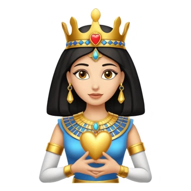 Queen of ancient Egypt holding heart  sticker