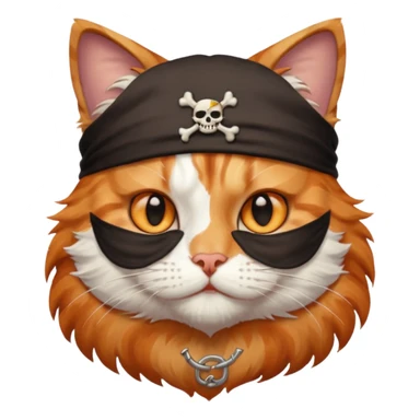 pirate cat with eye patch sticker