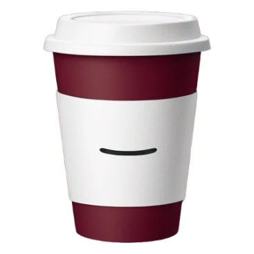 Minimalistic aesthetic Burgundy takeaway cup with tea sticker