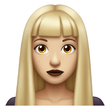beautiful vampire woman with long blonde straight hair and bangs and hazel eyes serious expression sticker
