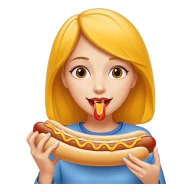 hotdog eating woman sticker