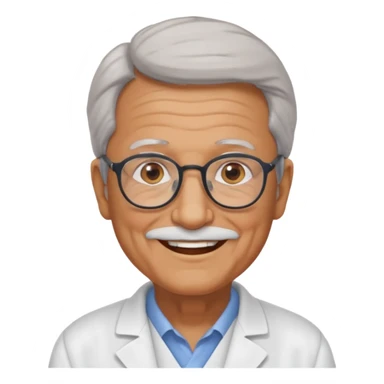 una imagen de un abuelo de 63 años sin bata medica con gafas sticker
