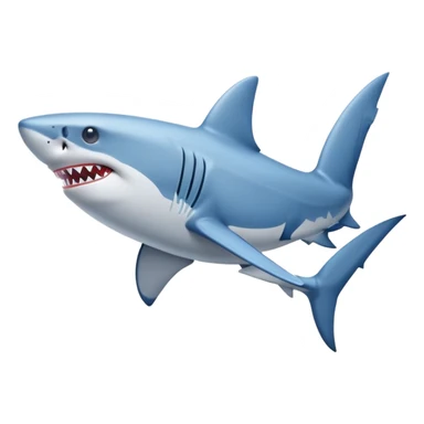 A shark with blue Nike shoes sticker
